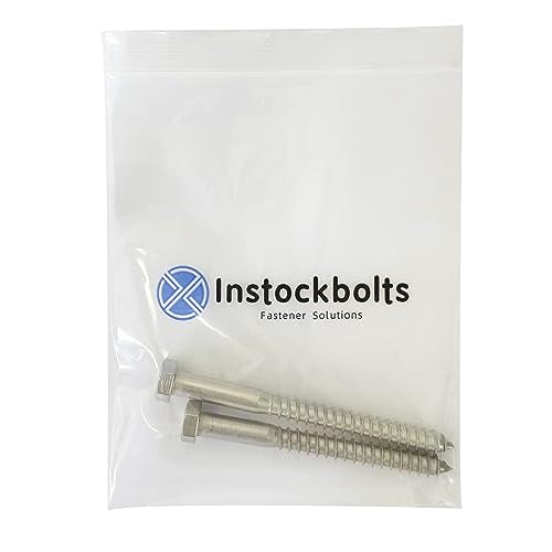 1/4 X 4 Hex Head Lag Screws Bolts, 304 Stainless Steel 18-8, Hexagon Head Wood Screws Hex Lag Screws, Pack of 10 - size: 1/4 X 4"