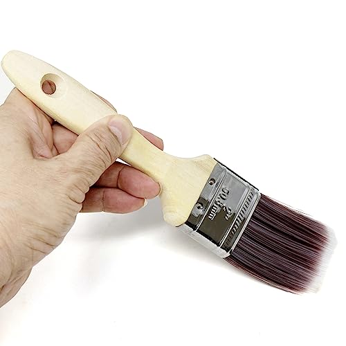 Allgala 3-PK 1"+1.5"+2 Paint Brushes Set for All Surface Wall Door Furniture Trim with Premium Wood Handle and Durable Filament Bristles