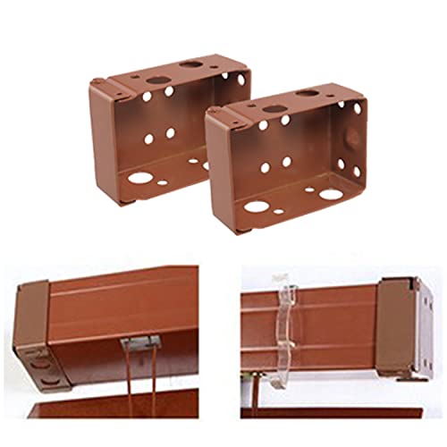 4PCS 2 inch Brown Low Profile Box Mounting Bracket for Headrail, Thin Box Railing Low Rail Blinds Bracket, Blinds Mounting Bracket