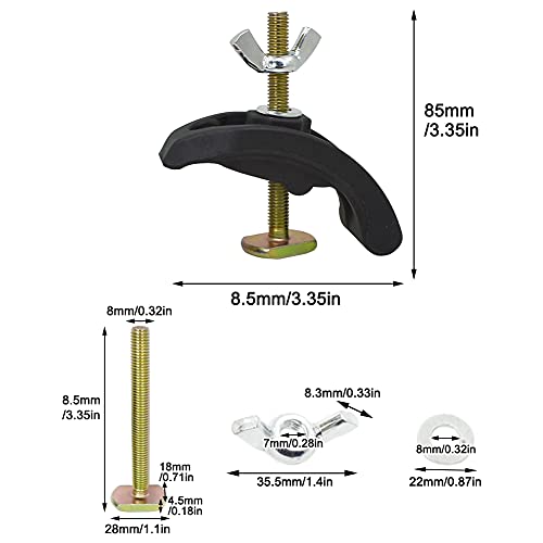 4-Piece T-Track Hold Down Clamps For CNC Router, Arcuate Press Plate Clamp