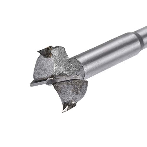 uxcell Forstner Wood Boring Drill Bits 23mm 24mm Dia. Hole Saw Carbide Alloy Steel Tip Round Shank Cutting for Hinge Plywood Wood Tool 2in1 Set - size: 23mm, 24mm