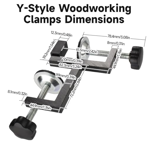 2 Pack Y-Clamps for Woodworking Clamping,Household Table Desk Clamps,Aluminium Carbon Steel Heavy Duty Welding Cutting Drilling Clamping for Wood,Plastic and Workpieces Fixed - style: Y-Style Clip 2pcs