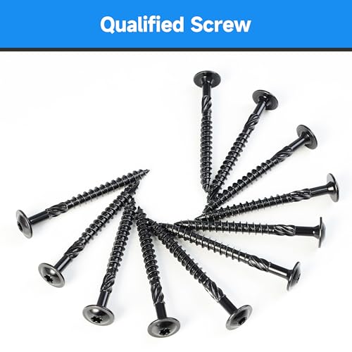 Lag Screws, #14 x 4 Inch Wood Screws, 100Pcs Construction Screw, Heavy Duty Self Driiling Structural Screws, Black Anti-Rust Coated Exterior Wood/Lag/Timber Screws, Torx/Star Drive Lag Bolts - size: #14 x 4"