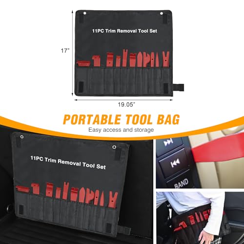 GOOACC 11PCS Auto Trim Removal Tool Kit Red - color: 11pcs Trim Removal Tool Red