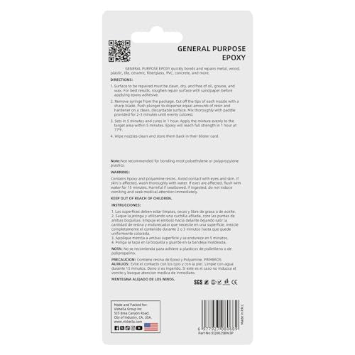 Visbella Clear Invisible 2-Part Epoxy AB Glue, 25ml (0.85 fl oz), 5 Minute Set High Strength Waterproof Adhesive for Auto Industrial Metal Wood Ceramic Glass Craft DIY Repair