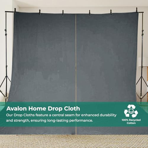Canvas Drop Cloth for Painting 9x12 feet Pack of 4-8oz Painters Drop Cloths for Painting - All Purpose Canvas Tarps for Floor & Furniture Protection - Recycled Cotton Fabric - size: 9x12 Ft - 2 pc (Pack of 2)
