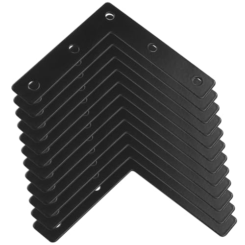 Bonsicoky 12 Pack L Shape Flat Bracket, 3.15" x 3.15", Black - size: 3.15 x 3.15 inch, style: L Shape-12Pcs