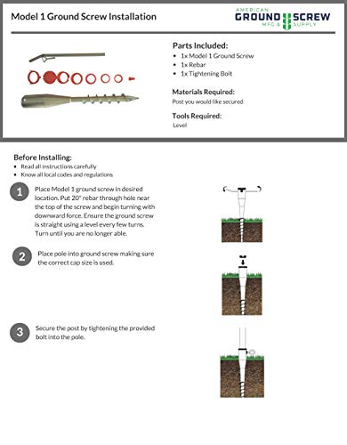 American Ground Screw Model 1 with Cap - Quick and Easy Pole Mounting System
