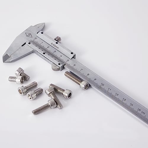 M6 x 8mm 12mm 16mm 20mm 25mm Socket Head Cap Screws Bolts, Stainless Steel 304, Metric Allen Hex Drive, Bright Finish, Fully Threaded, Assortment Kit 50PCS - size: Socket M6x8-25 mm