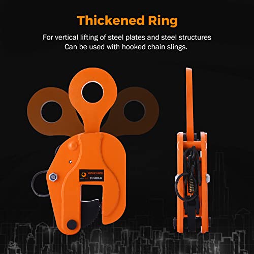 BEAMNOVA 2 Tons Vertical Plate Lifting Clamp, Non-Rotating Ring - style: Vertical - Non-Rotating Ring