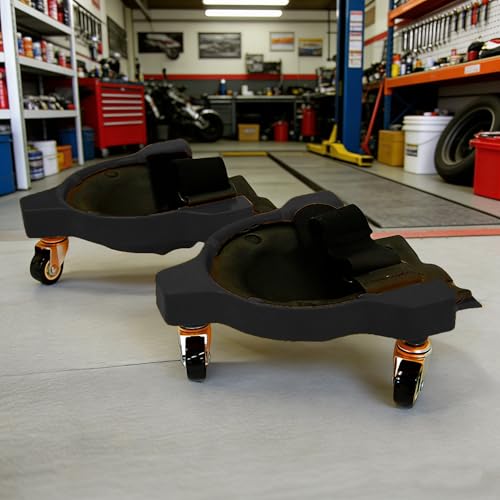 Rolling Knee Creeper Pads 2PCS, 360° Swivel Casters High-Impact ABS Knee Pads with Soft Sponge Padding, Multifunctional Sliding Kneeling Pads for Auto Repair Woodworking(Black) - color: Black