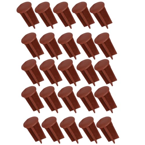 Pool Fence Hole Caps for 1-Inch Poles, Red, 25 Pack - color: Brick Red