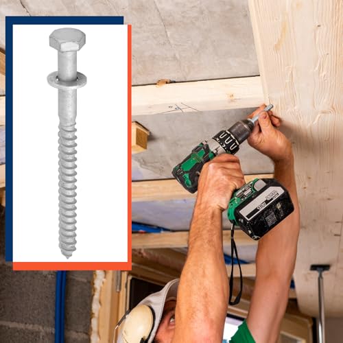 Tandefio 40 Pack 1/2'' X 6'' Lag Screw Bolts with Washer Galvanized - size: 1/2'' x 6''