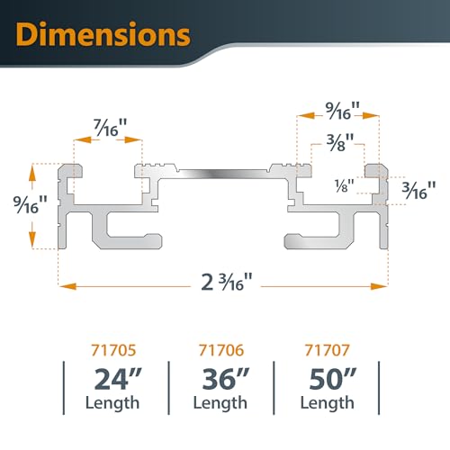 POWERTEC 24 Inch Circular Saw Guide/Straight Edge Guide for Router Tool, Jigsaw, Circular Saw and Drill Press, Saw Guide for Cutting Plywood and Routing Dado Slots for Woodworking, 1 pack (71705) - size: 24 Inch Circular Saw Guide