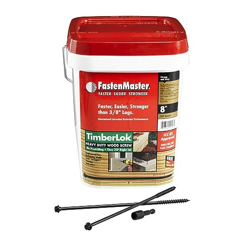 FastenMaster FMTLOK08-250 TimberLOK Heavy-Duty Wood Screw, 8 Inches, 250-Count - size: 8 inches