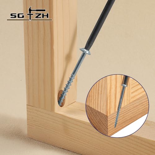 Pocket Hole Screws #8 x 1-1/4" (720Pcs) 4lb. Carbon Steel, Zinc Plated, Washer Head, Coarse Thread, Square Drive,150MM Drive Bit Included - color: Zinc Plated, size: #8 x 1-1/4"