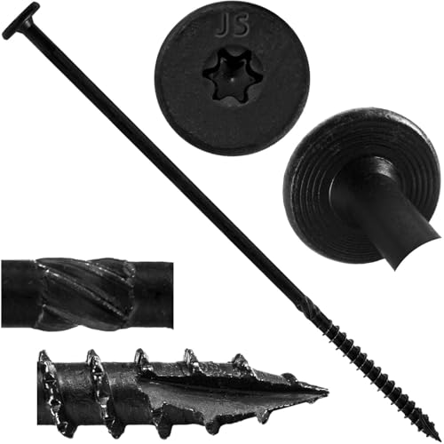 Jake Sales 15x8 Black Wafer Head Structural Lag Screws. Used for Log Construction, Timber Framing, Laminated Beams and Pole Barns Among Other Uses. T-30 Torx/Star Drive (Full Box ~350 Screws) - size: 8"