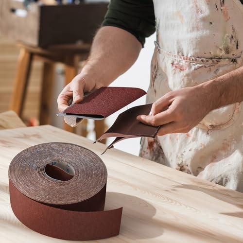 240 Grit Sandpaper Roll 3''x100 ft Long Continuous Emery Cloth Drum Sander Sand Paper Roll for Wood Furniture Finishing Metal Sanding Automotive Polishing, Wet and Dry Sanding, Aluminum Oxide - size: 240 Grit