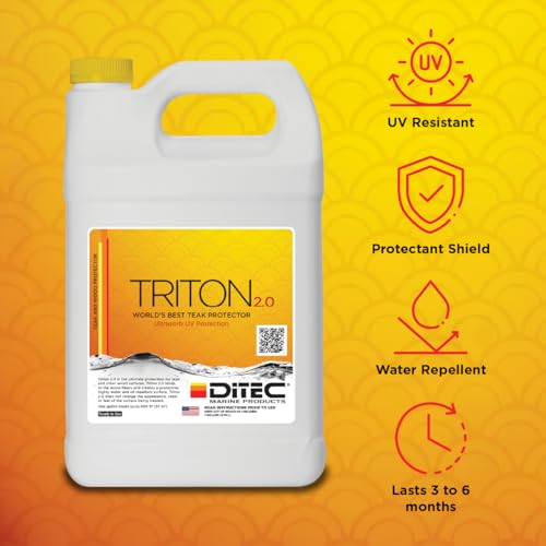 DITEC Triton 2.0 Teak Protectant, Water Oil UV Protection, Non-Slip - size: 1 Quart