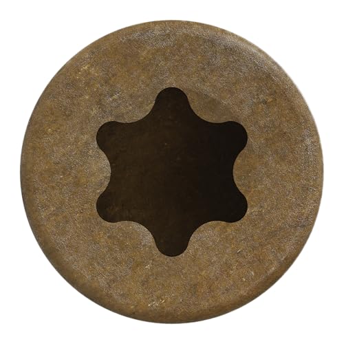 Simpson Strong-Tie FT07114R500 Finish Trim Screw - #7 x 1-1/4 in. T10 6-Lobe Driver, Quik Guard Coating, Sawtooth Point, Minimal Fastener Visibility, Tan (500-Qty)