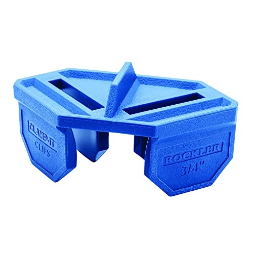 ¾” Quick Grip Corner Clamp Clips (Blue, 4 Pack) - Polypropylene 90 Degree Angle Clamps Clips - Corner Clamps for Woodworking to Lock onto 3/4” Boards – Ideal Corner Tool for Driving Nails & Screws