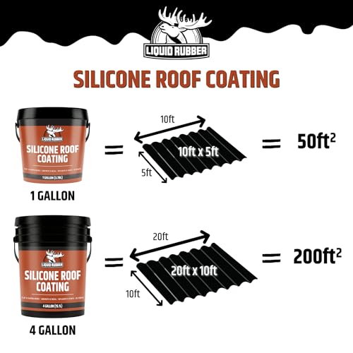 Liquid Rubber Silicone Roof Coating UV-Reflective Coating, White, 1 Gallon - size: 1 Gallon