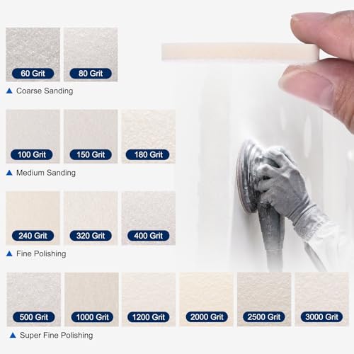10Pcs 6 Inch Hook and Loop Sponge Sanding Disc, 400 Grit - size: 6 Inch 400 Grit