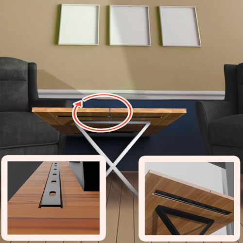 C Channel Steel Support Metal Support Bracing Hidden C Bracket for Table Top Live Edge Slab Woodworking, Black Coat Finish, 6 Holes (2 Pack, 30 Inch) - size: 30 Inch, style: 2 PACK