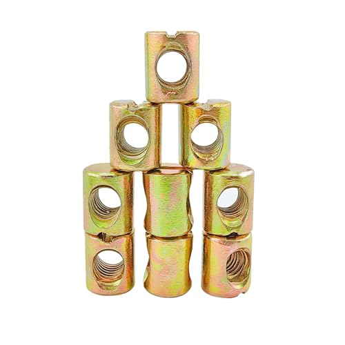 Qrity 20 PCS M8 Barrel Nuts M8x20mm Furniture Barrel Nuts, Cross Dowels Slotted Nuts for Furniture Beds Crib and Chairs - size: M8x20mm