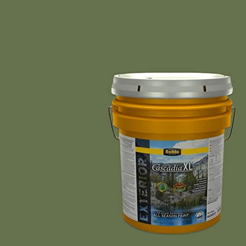 Rodda Paint CASCADIA XL Exterior Satin Paint & Primer in One, 5-Gallon, Baby Vegetable - color: Baby Vegetable, size: 640 Fl Oz (Pack of 1)