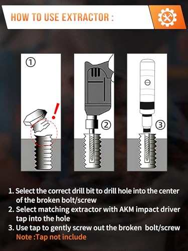 AKM Hand Manual Reversible Impact Driver Set Extractor-26 PCS Impact Screwdriver S2 Steel Hex Phillips Slotted Screwdriver Bits Much More Durable Disengage Rusted Fasteners or Frozen Bolts - color: 26 Pcs