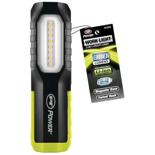 Performance Tool W2685 Rechargeable 2-in-1 Work Light and Spotlight - style: 300+LM 2-in-1 Li-Ion Work Light
