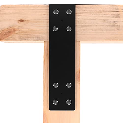 2 PCS 16" x 4" Mending Plate, Repair Strap Heavy Duty 6 Gauge Steel, Black (Pack of 2) - size: 16" x 4" (Pack of 2)