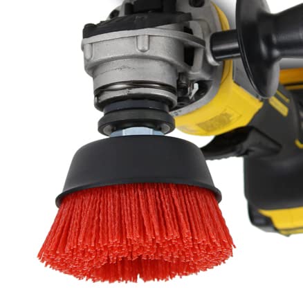 BHA 4" Abrasive Nylon Cup Brush, 5/8-11 Arbor for Angle Grinder, 120 Grit