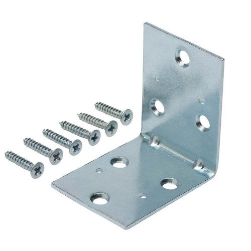 2 Pack Extra Wide Corner Brace Zinc Plated, Choose From Sizes 2'' or 2-1/2'' (2 1/2 inch)