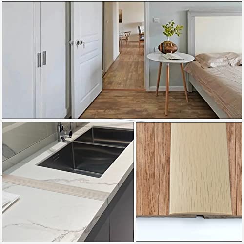 LSGCQ Vinyl Floor Transition Strip Self Adhesive 2" Wide, Wood Grain - color: Brown Wood Grain, size: 5cm, 6.6FT