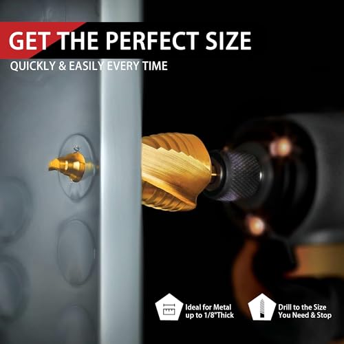 3Pcs 1/4" Hex Shank HSS Step Drill Bit Set - size: 3pcs