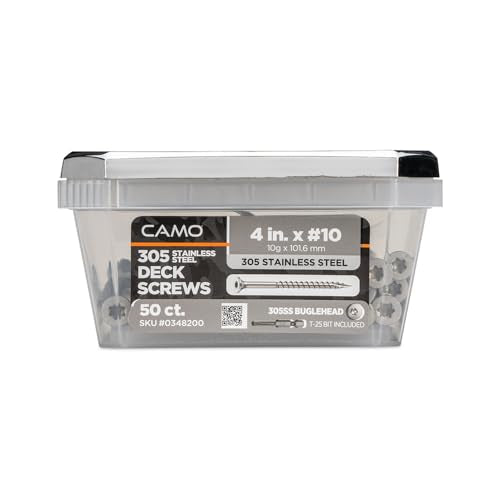 CAMO 4" #10 Deck Screws 305 Stainless Steel, Star Drive (50 ct)