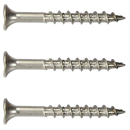 Fastenere Stainless Steel 18-8 Deck Screws - #10 x 2 (100 Pack) Wood Cutting Point, Square Drive, Partial Thread, Bright Finish for Wood, Exterior, Decking, Composite, Fencing, Type 17 Point - style: #10 x 2"