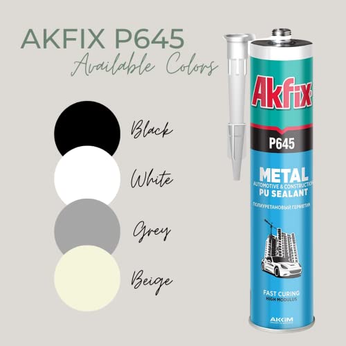 Akfix P645 Seam Sealer Automotive Gray (12x10.1 Oz.) - Urethane Autobody Seam Sealer Adhesive for Metal Joints, RV Roof Sealant, Sandable, Paintable, Fast Curing and Durable Bonding | Gray, 12 Pack - color: Gray, size: 12 Pack