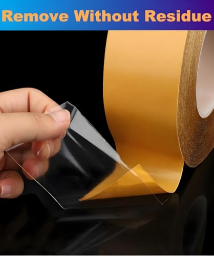 Ultra-Thin Clear Double Sided Tape Heavy Duty 2-Inch x 50 Feet Two Sides Strong Stick Mounting Adhesive Tape for Arts & Crafts, Fix Carpet, Women Clothes, Woodworking, Anti Cat Scratch, Sewing Project - size: 2 inch x 50 feet