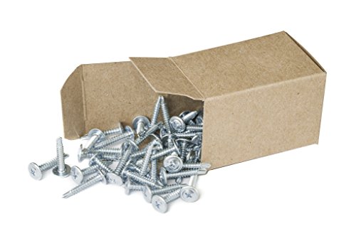 #8 x 1" Phillips Modified Truss Head Self-Drilling Tek Screw, Zinc-Plated Steel for Sheet Metal Attaches Wire Lath to Metal Studs - Box of 100 - size: #8-18 Thread x 1" Long