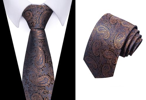 joy alice Tie For Men 6 PCS Necktie Woven Jacquard Neck Ties Set Neck Ties - color: Black Blue Red Purple Navy Blue Baby Blue