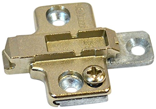 Blum 175H7100x1 175H7100, Frameless Mounting Plate, Clip-On, 0 mm Height (Pack of 1 with Screws), Nickel Finish - size: Pack of 1, style: With Screws