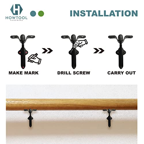 Commercial Handrail Bracket Wall Mounted Oil Rubbed Bronze Black, 3 Pack | HOWTOOL