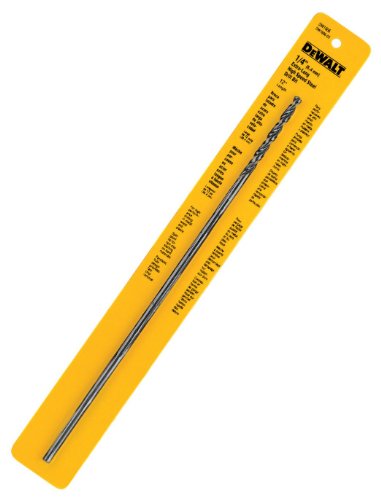 DEWALT DW1606 1/4-Inch by 12-Inch Extra Long Black Oxide Drill Bit - color: Multi, size: 1/4 Inch