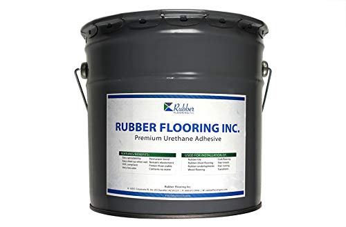 IncStores Rubber Floor Adhesive | Moisture-Curing Polyurethane Flooring Adhesive for Temperature-Stable Wood, Stone, Laminate, and Rubber Floors Indoors and Out | 4 Gallons