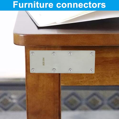 Metal Mending Plate, 4Pcs, 5.4 Inch, Stainless Steel