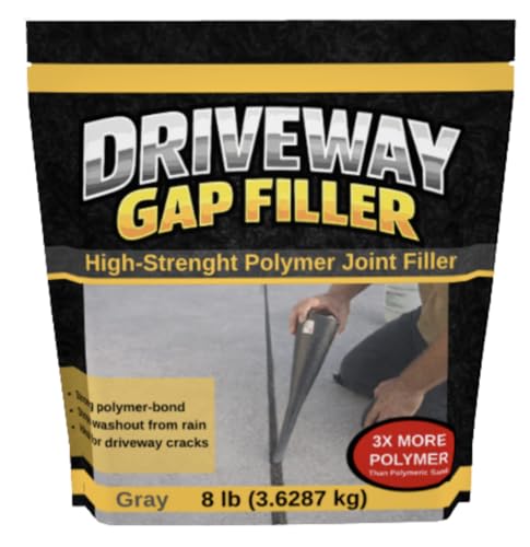 Driveway Gap Filler High-Strength Polymer Concrete Crack Filler for Expansion Joints & Driveway Cracks Washout Resistant Joint Filler – Gray 8 lb