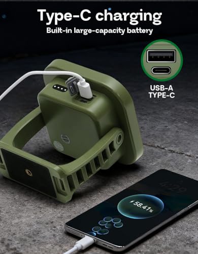 Portable LED Work Light, 12000mAh Rechargeable Flood Light for Job Site, 3500Lumens, 4 Modes, IP65 Waterproof, Magnetic Work Lights with 1/4 Screw Adapter Base
